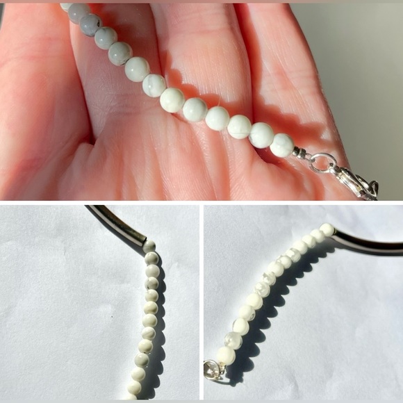 Gemstone silver tone bar bracelet size 7 jewelry - Picture 15 of 16